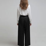 Wide slacks set-up pants black - fasfas