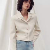Tweedjacke mit quadratischem Ausschnitt und halblangen Ärmeln