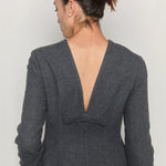 Wool blended hourglass dress gray - fasfas