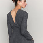 Wool blended hourglass dress gray - fasfas