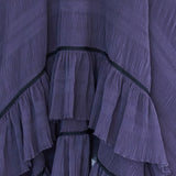 Wrap style asymmetric pleats long dress dark gray - fasfas