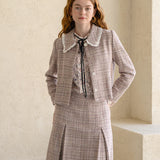 Flower pattern frill blouse