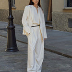 Marion asymmetrical relaxed jacket ivory - fasfas