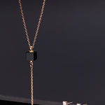 6mm cube onyx necklace - fasfas