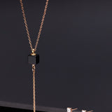 6mm cube onyx necklace - fasfas