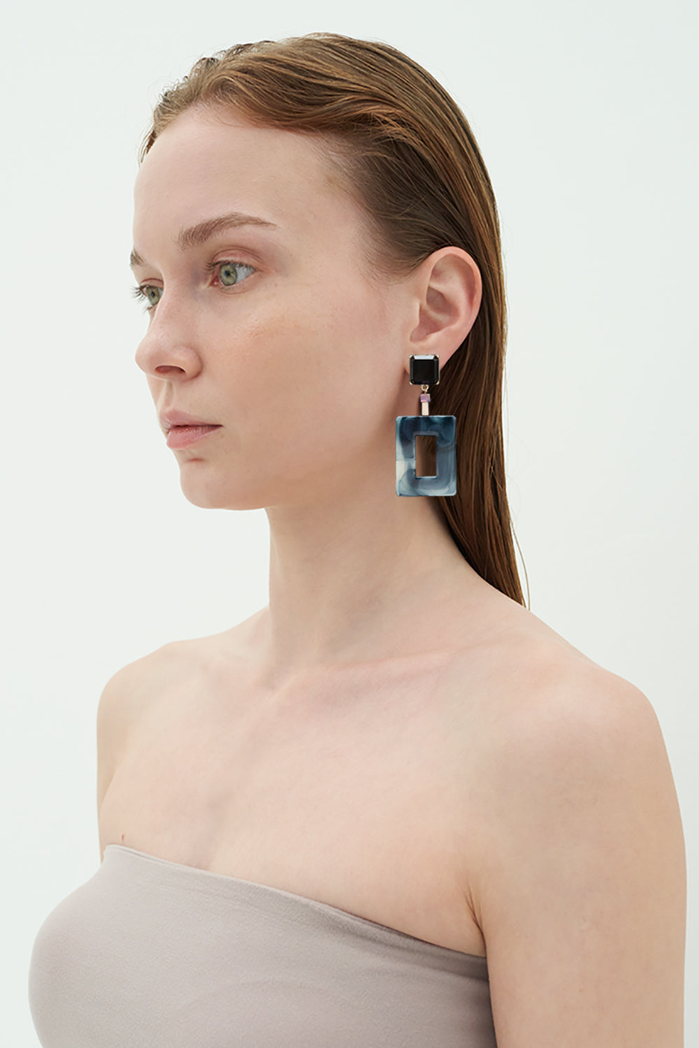 Square funky dramatique earrings(clip-on earrings) - fasfas