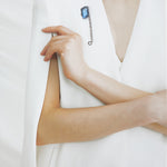 Blue crystal safety pin brooch - fasfas