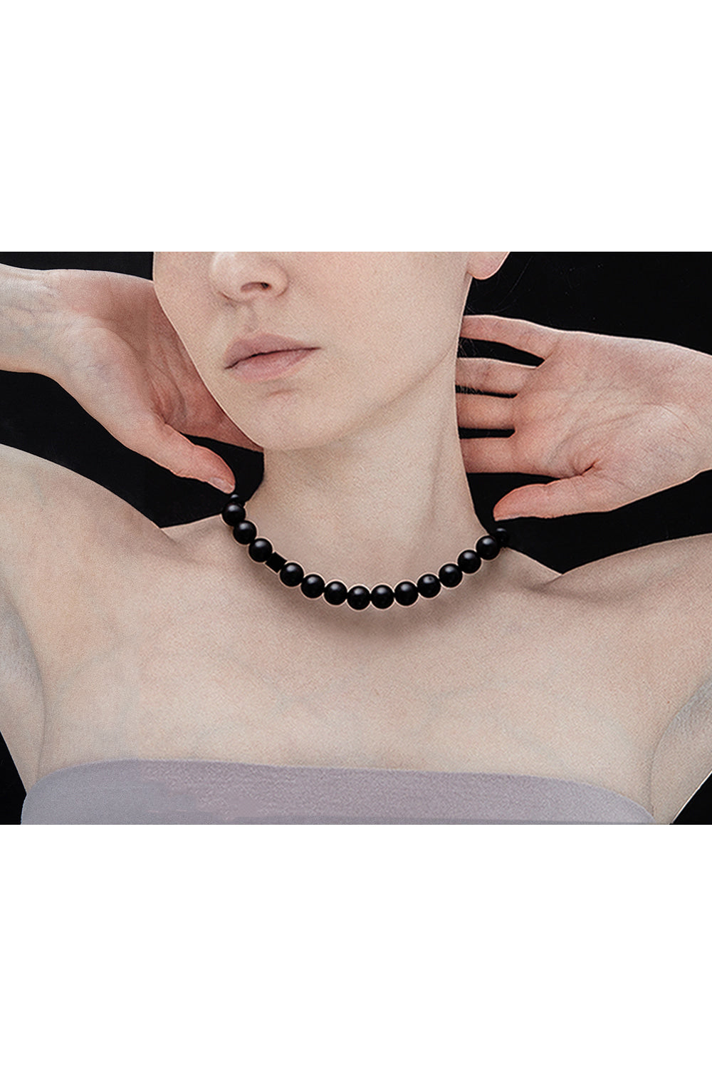 12mm matte onyx necklace - fasfas