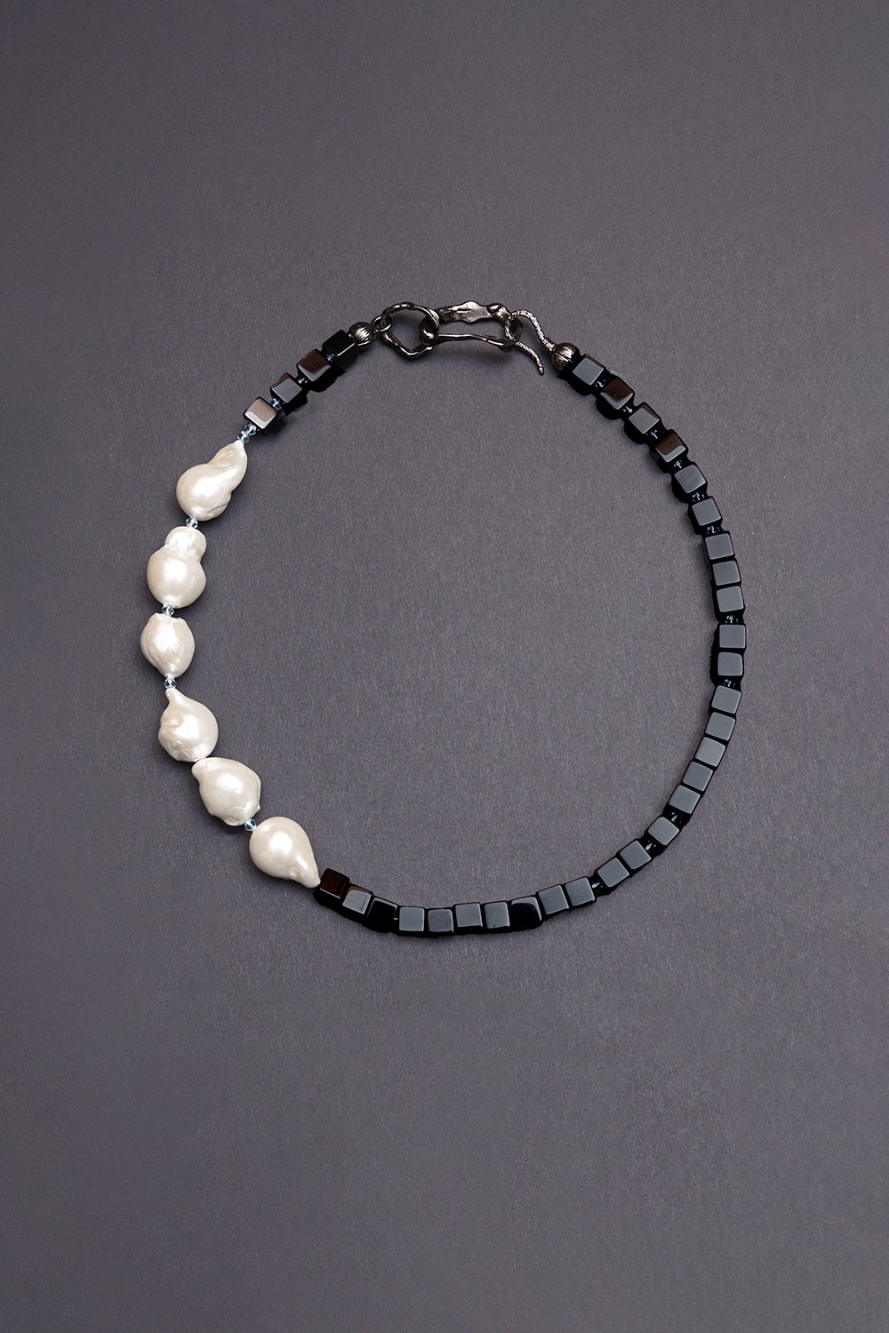Simulated baroque pearl mix necklace - fasfas