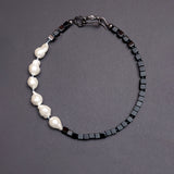 Simulated baroque pearl mix necklace - fasfas