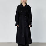 Lloyd oversized trench coat black - fasfas
