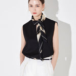 Eva deep v-neck top black - fasfas