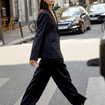 Marion asymmetrical relaxed jacket dark navy - fasfas