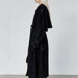 Lloyd oversized trench coat black - fasfas