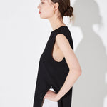 Eva deep v-neck top black - fasfas