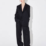 Lea pants with leather belt dark navy - fasfas
