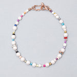 Rainbow pearl funky chunky necklace - fasfas