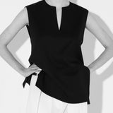Eva deep v-neck top black - fasfas
