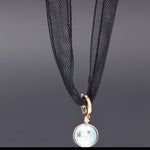 Moonstone mesh silk choker necklace - fasfas