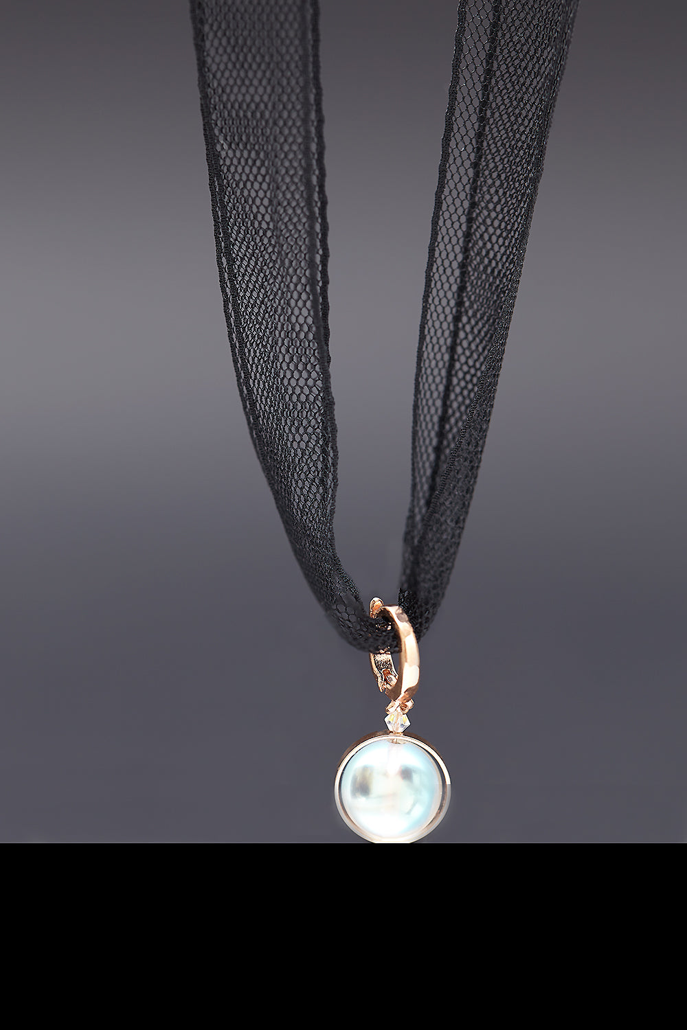 Moonstone mesh silk choker necklace - fasfas