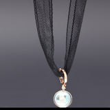 Moonstone mesh silk choker necklace - fasfas