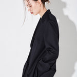 Marion asymmetrical relaxed jacket dark navy - fasfas