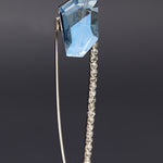 Blue crystal safety pin brooch - fasfas