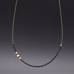 Invisible 2mm black spinel necklace - fasfas
