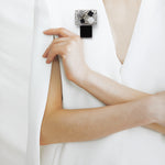 Druzy agate modernity brooch grey - fasfas