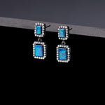 Radiant opal earrigns noir(clip-on earrings) - fasfas