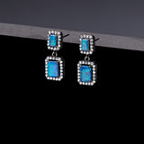 Radiant opal earrigns noir(clip-on earrings) - fasfas