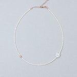 Petit freshwater pearl necklace (2.5mm twoedgy) - fasfas