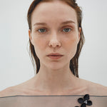 Fleur twin brooch black - fasfas