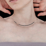 Invisible 2mm black spinel necklace - fasfas