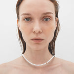 5mm texture white pearl necklace - fasfas