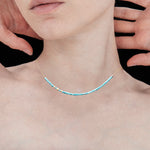 Invisible 2mm turquoise necklace - fasfas