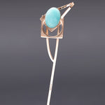 Amazonite theoria brooch rosegold - fasfas