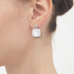 12mm white druzy agate earrings(clip-on-option) - fasfas