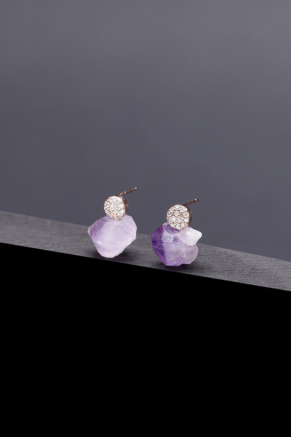 Amethyst savanna earrings(clip-on earrings) - fasfas