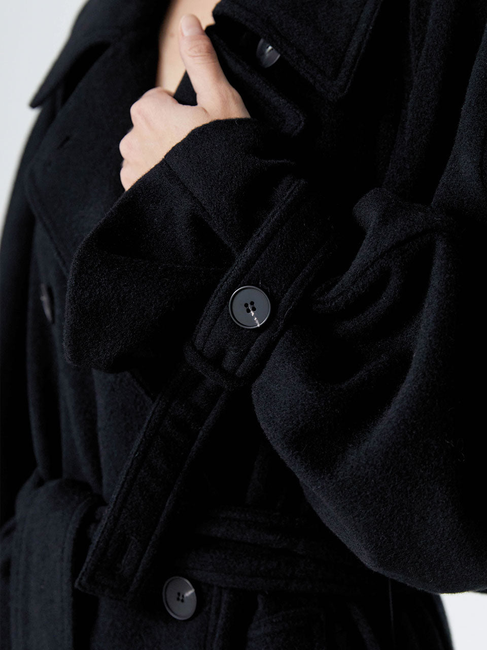 Lloyd oversized trench coat black - fasfas