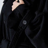 Lloyd oversized trench coat black - fasfas