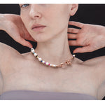 Rainbow pearl funky chunky necklace - fasfas
