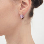 Lavender amethyst oval hoop earrings - fasfas