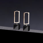 Onyx sqaure hoop earrings - fasfas