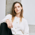 Boucle cardigan ivory – italy cashmere 90% - fasfas