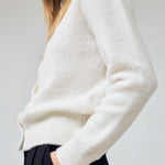 Boucle cardigan ivory – italy cashmere 90% - fasfas