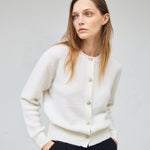 Boucle cardigan ivory – italy cashmere 90% - fasfas