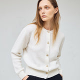 Boucle cardigan ivory – italy cashmere 90% - fasfas