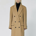Noman double breasted cashmere coat camel - fasfas