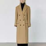 Noman double breasted cashmere coat camel - fasfas